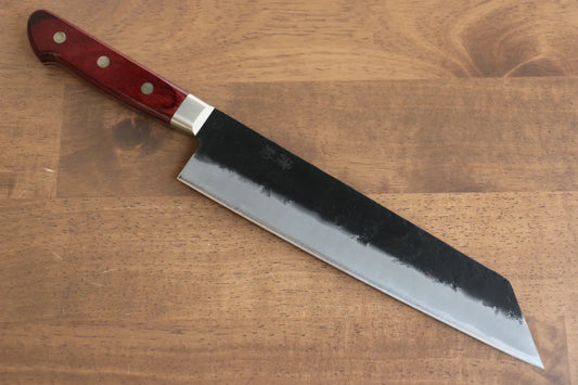 Seisuke Kuronashi Blue Super (บลูซุปเปอร์สตีล) ลายคล้ายผิวลูกสาลี่ Kurouchi มีด Kiritsuke Gyuto มีดทำครัวญี่ปุ่น 210mm ด้ามไม้ Pakka wood สีแดง