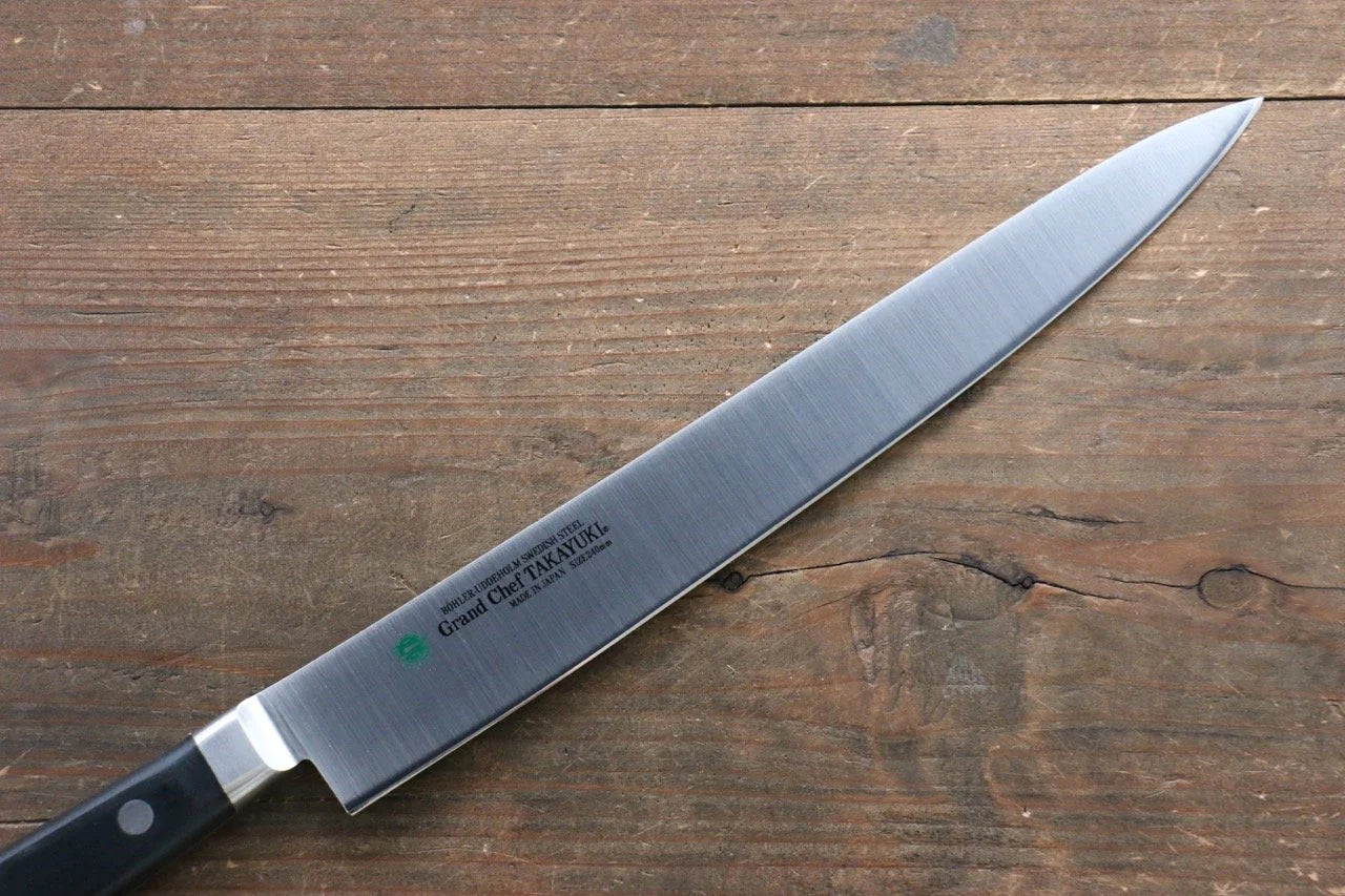 Sakai Takayuki Grand Chef Swedish Steel (เหล็กสวีเดน) มีดเลาะเอ็น Sujihiki มีดทำครัวญี่ปุ่น 240mm