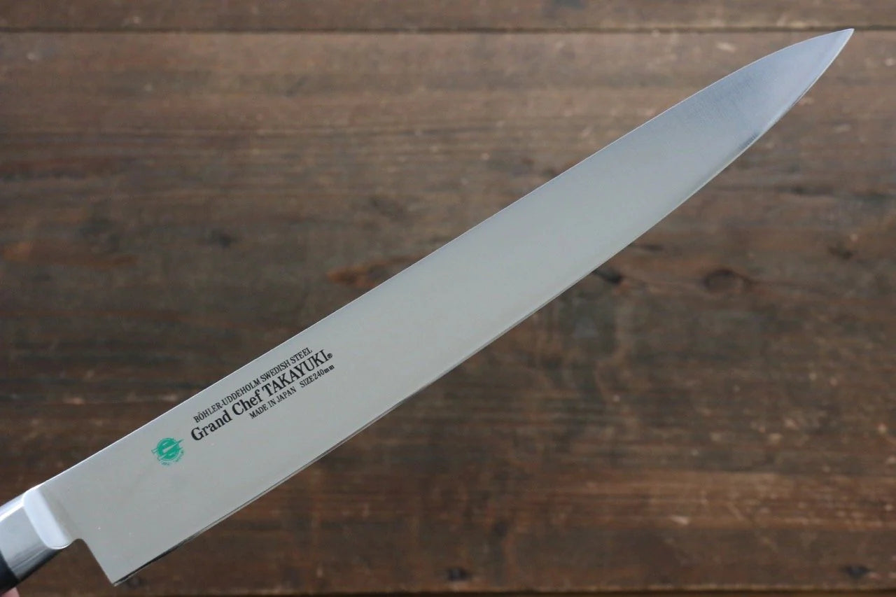Sakai Takayuki Grand Chef Swedish Steel (เหล็กสวีเดน) มีดเลาะเอ็น Sujihiki มีดทำครัวญี่ปุ่น 240mm