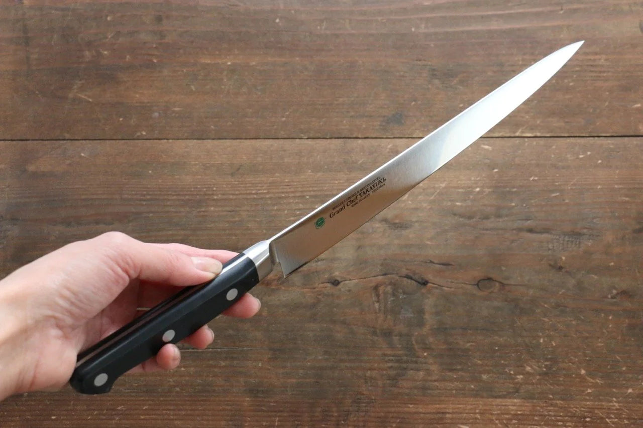 Sakai Takayuki Grand Chef Swedish Steel (เหล็กสวีเดน) มีดเลาะเอ็น Sujihiki มีดทำครัวญี่ปุ่น 240mm