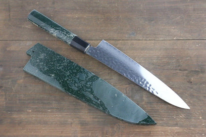 Sakai Takayuki VG10 33 ชั้น ดามัสกัส ลายค้อนตี มีดกิวโตะ Gyuto มีดทำครัวญี่ปุ่น 210mm ด้ามเคลือบสีเขียว มีฝัก (ปลอก) มีด