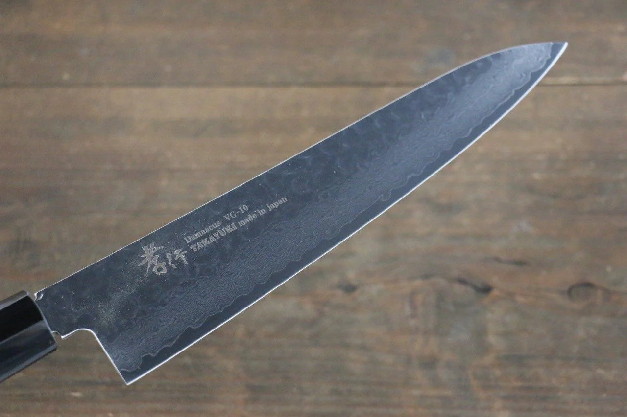 Sakai Takayuki VG10 33 ชั้น ดามัสกัส ลายค้อนตี มีดกิวโตะ Gyuto มีดทำครัวญี่ปุ่น 210mm ด้ามเคลือบสีเขียว มีฝัก (ปลอก) มีด