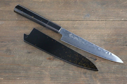 Sakai Takayuki VG10 33 ชั้น ดามัสกัส ลายค้อนตี มีดขนาดเล็ก  Petty มีดทำครัวญี่ปุ่น 150mm ด้ามเคลือบสีทอง มีฝัก (ปลอก) มีด