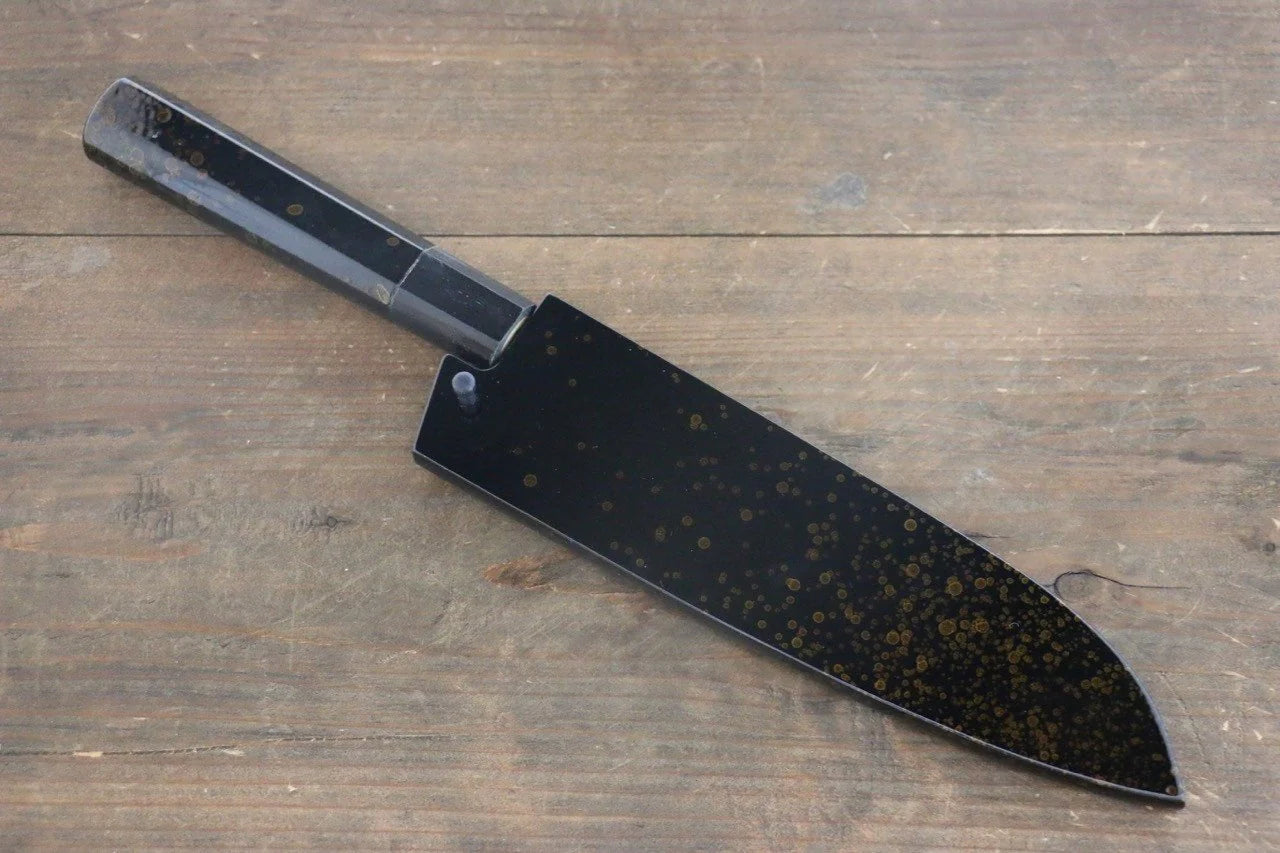 Sakai Takayuki VG10 33 ชั้น ดามัสกัส ลายค้อนตี มีด Santoku มีดทำครัวญี่ปุ่น 170mm ด้ามเคลือบสีทอง มีฝัก (ปลอก) มีด