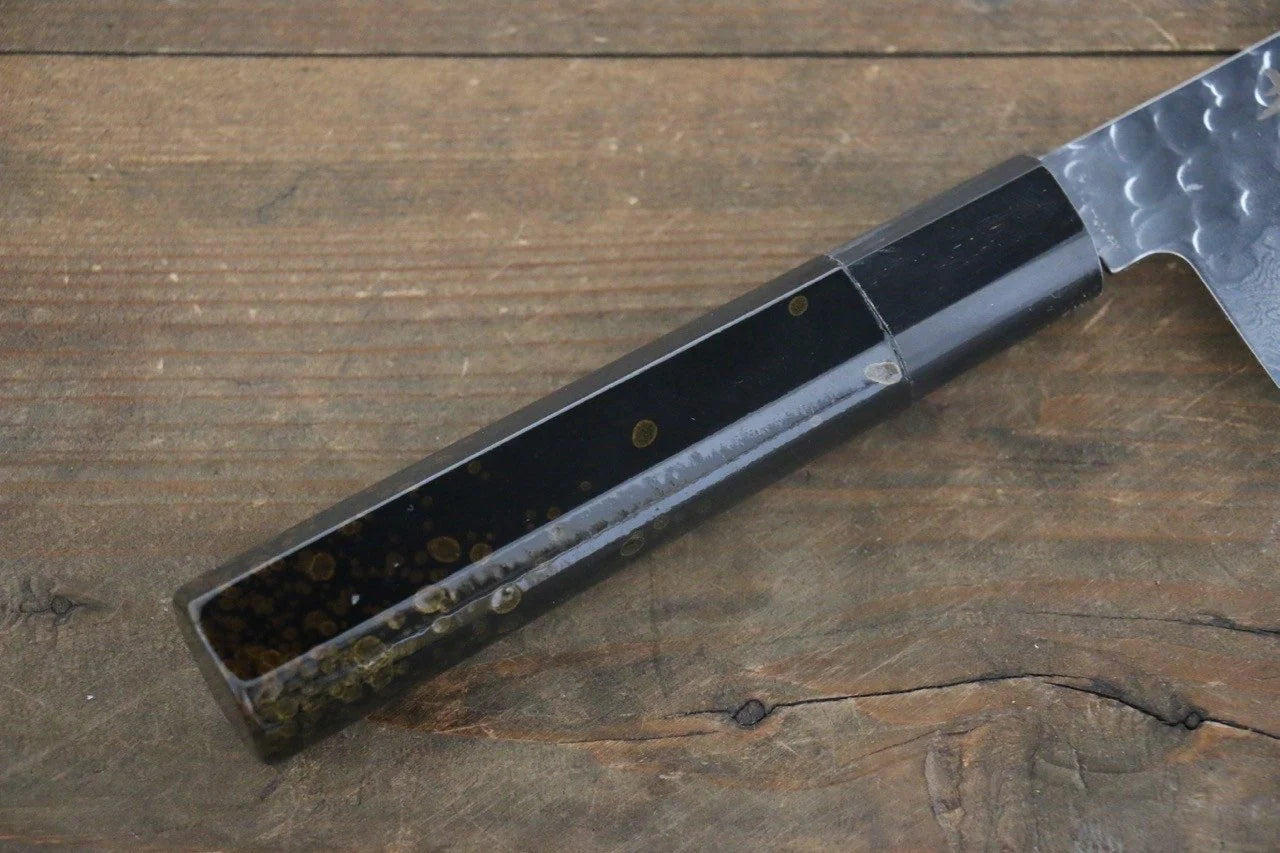 Sakai Takayuki VG10 33 ชั้น ดามัสกัส ลายค้อนตี มีด Santoku มีดทำครัวญี่ปุ่น 170mm ด้ามเคลือบสีทอง มีฝัก (ปลอก) มีด
