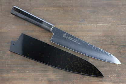 Sakai Takayuki VG10 33 ชั้น ดามัสกัส ลายค้อนตี มีดกิวโตะ Gyuto มีดทำครัวญี่ปุ่น 210mm ด้ามเคลือบสีทอง มีฝัก (ปลอก) มีด