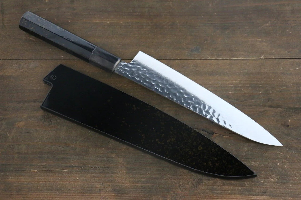 Sakai Takayuki VG10 33 ชั้น ดามัสกัส ลายค้อนตี มีดกิวโตะ Gyuto มีดทำครัวญี่ปุ่น 210mm ด้ามเคลือบสีทอง มีฝัก (ปลอก) มีด