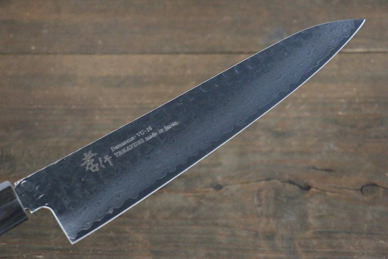 Sakai Takayuki VG10 33 ชั้น ดามัสกัส ลายค้อนตี มีดกิวโตะ Gyuto มีดทำครัวญี่ปุ่น 210mm ด้ามเคลือบสีทอง มีฝัก (ปลอก) มีด