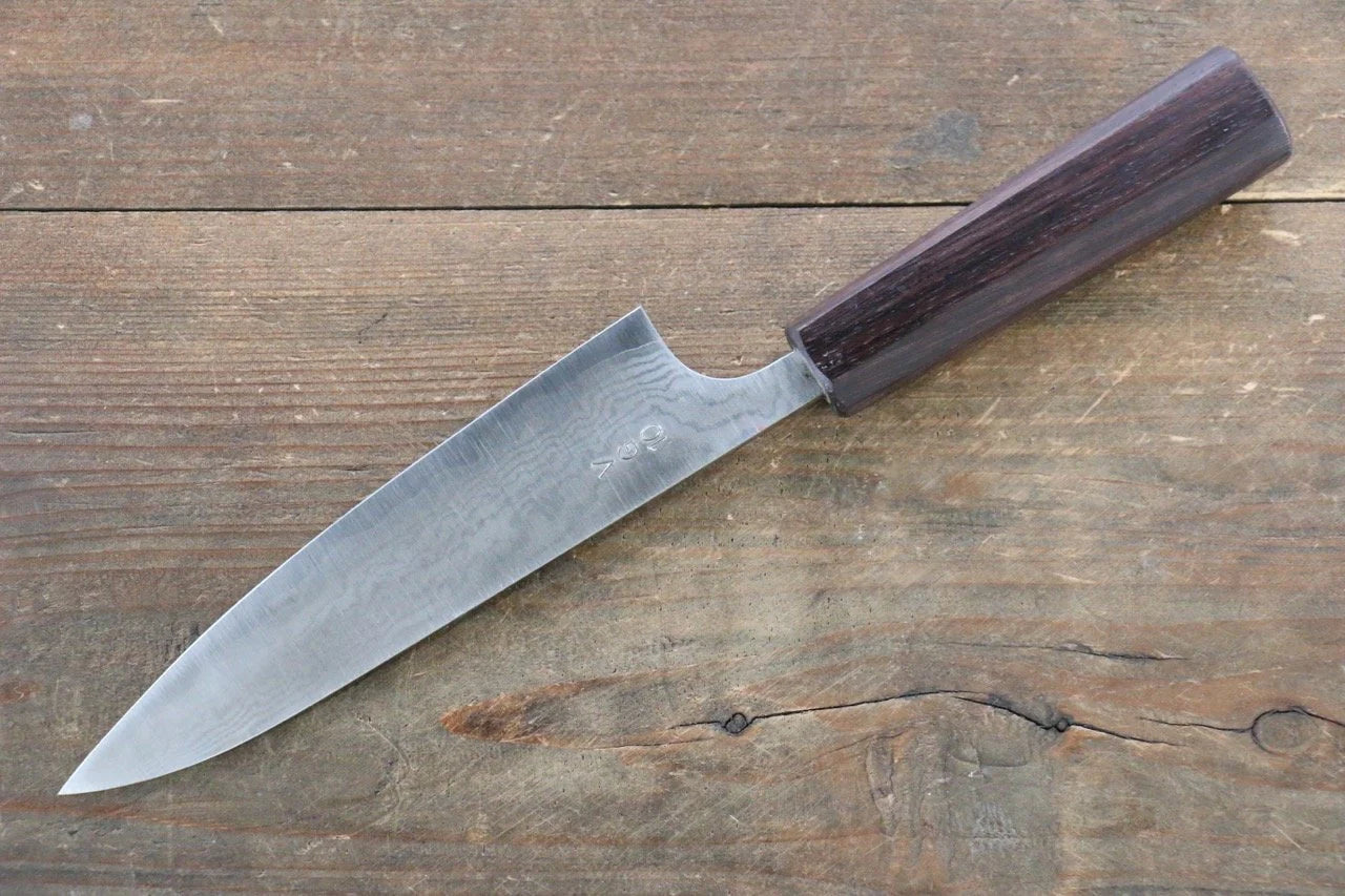 Nao Yamamoto VG10 ดามัสกัส มีดขนาดเล็ก  Petty มีดทำครัวญี่ปุ่น 130mm ด้ามไม้พะยูง