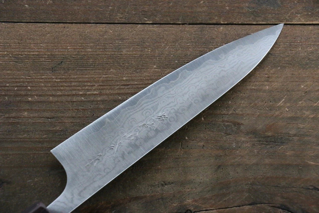 Nao Yamamoto VG10 ดามัสกัส มีดขนาดเล็ก  Petty มีดทำครัวญี่ปุ่น 130mm ด้ามไม้พะยูง