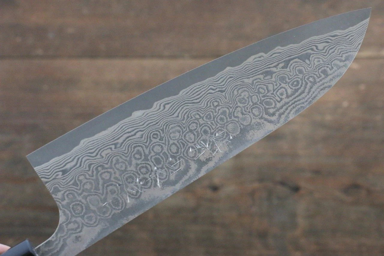 Nao Yamamoto R2/SG2 ดามัสกัส มีด Santoku มีดทำครัวญี่ปุ่น 170mm ด้ามไม้พะยูง
