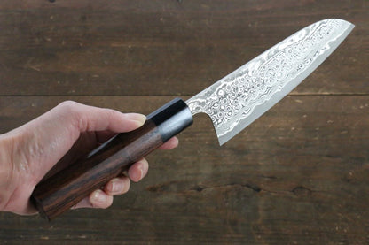 Nao Yamamoto R2/SG2 ดามัสกัส มีด Santoku มีดทำครัวญี่ปุ่น 170mm ด้ามไม้พะยูง