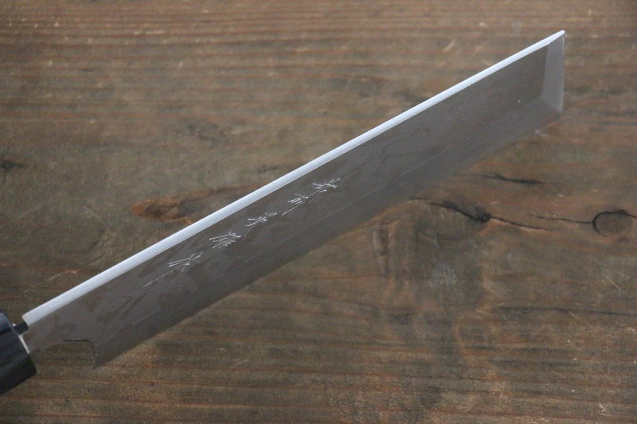 Hideo Kitaoka White Steel (เหล็กกล้าขาว) No.2 ดามัสกัส มีด Usubaทรงสี่เหลี่ยม มีดทำครัวญี่ปุ่น 180mm ด้ามไม้พะยูง