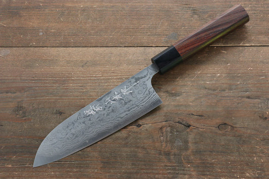 Nao Yamamoto VG10 ดามัสกัส มีด Santoku มีดทำครัวญี่ปุ่น 170mm ด้ามไม้พะยูง