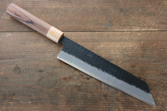 Seisuke Kokubyaku Blue Super (บลูซุปเปอร์สตีล) ลายค้อนตี Kurouchi มีด Kiritsuke Gyuto มีดทำครัวญี่ปุ่น 210mm ด้ามสีม่วง
