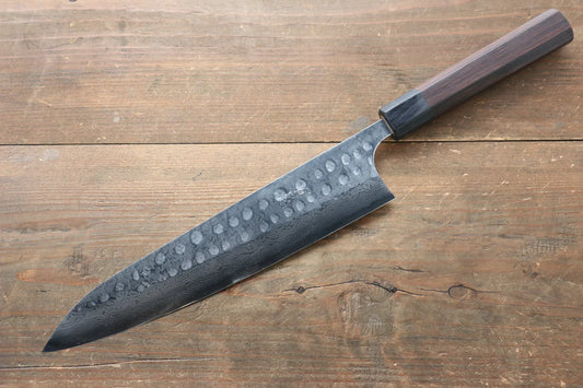 Seisuke [สำหรับถนัดมือซ้าย] Blue Steel (บลูสตีล) No.2 ลายค้อนตี ดามัสกัส มีดกิวโตะ Gyuto มีดทำครัวญี่ปุ่น 240mm ด้ามไม้พะยูง