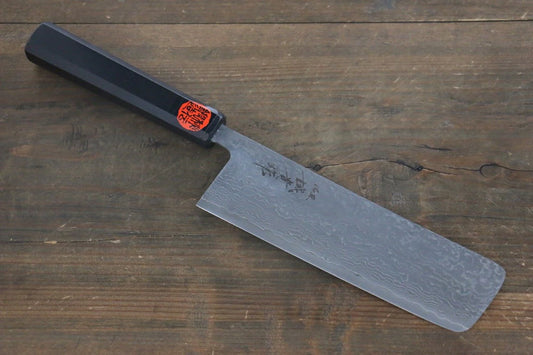 Shigeki Tanaka R2/SG2 ดามัสกัส มีดหั่นผัก Nakiri มีดทำครัวญี่ปุ่น 165mm ด้ามไม้มะเกลือ
