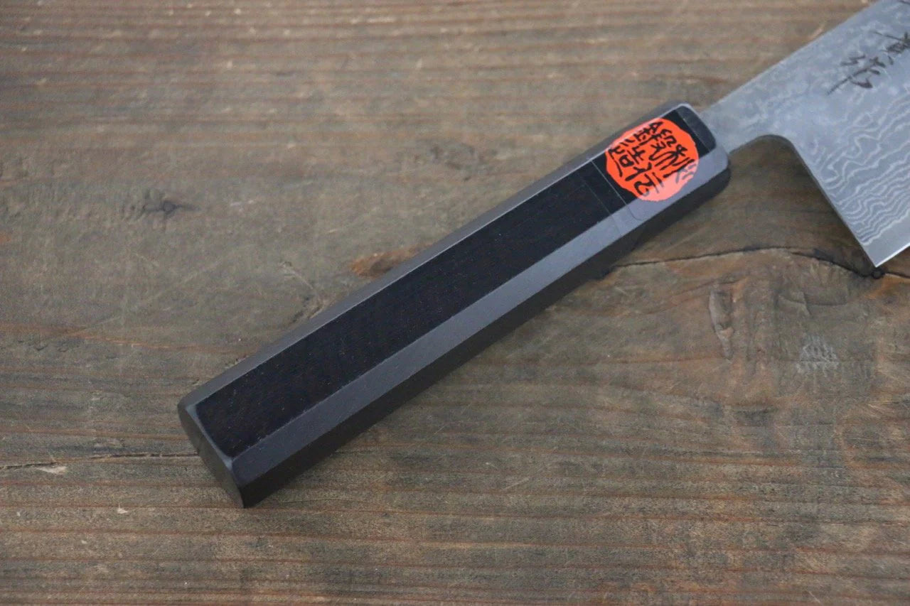 Shigeki Tanaka R2/SG2 ดามัสกัส มีดหั่นผัก Nakiri มีดทำครัวญี่ปุ่น 165mm ด้ามไม้มะเกลือ