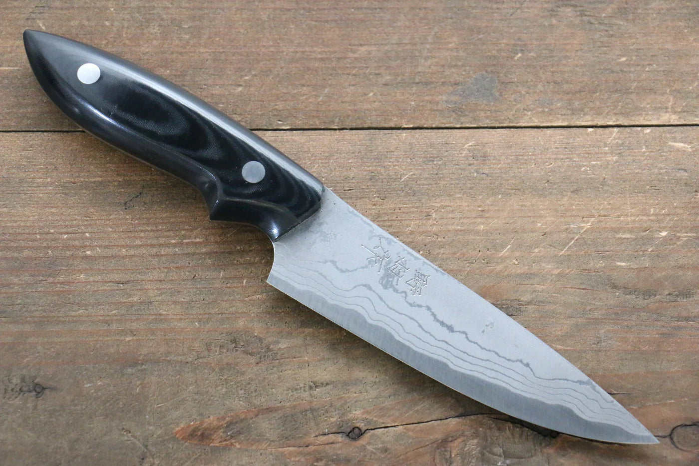 Kazuo Nomura White Steel (เหล็กกล้าขาว) No.2 ดามัสกัส มีดกิวโตะ Gyuto มีดทำครัวญี่ปุ่น 120mm ด้าม Micarta
