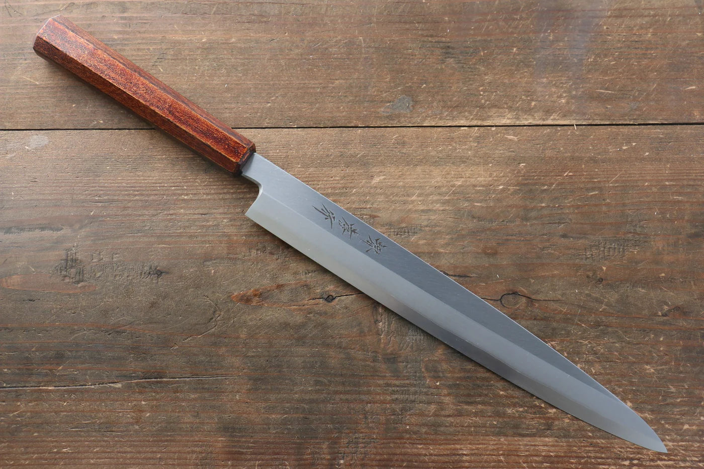 Sakai Takayuki Nanairo โมลิบดินัม INOX มีด Yanagiba มีดทำครัวญี่ปุ่น 270mm ด้ามพลาสติก ABS (ทอง Retro)