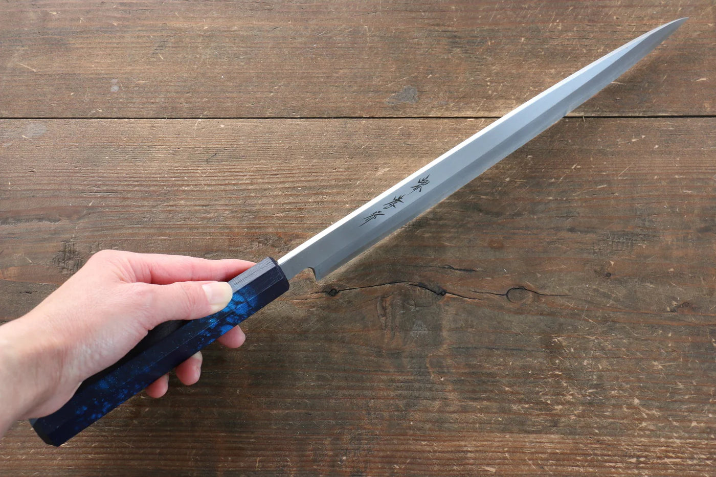Sakai Takayuki Nanairo โมลิบดินัม INOX มีด Yanagiba มีดทำครัวญี่ปุ่น 270mm ด้ามพลาสติก ABS (กระดองเต่าเทอร์คอยซ์)