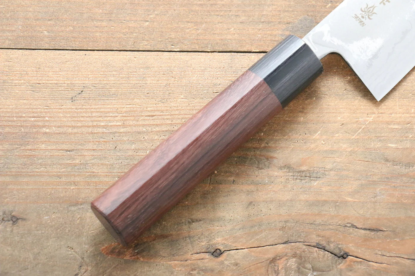 Kanetsune Blue Steel (บลูสตีล) No.2 ดามัสกัส มีด Santoku มีดทำครัวญี่ปุ่น 165mm ด้ามไม้พะยูง