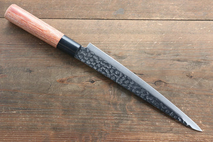 Kanetsune DSR-1K6 ลายค้อนตี มีดเลาะเอ็น Sujihiki มีดทำครัวญี่ปุ่น 210mm ด้ามไม้ Pakka wood สีแดง