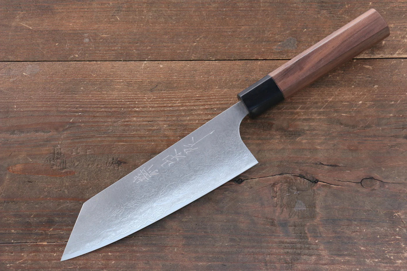 Nao Yamamoto VG10 ดามัสกัสดำ มีดสำหรับการใช้งานได้ทั่วไป Bunka มีดทำครัวญี่ปุ่น 165mm ด้ามไม้วอลนัท