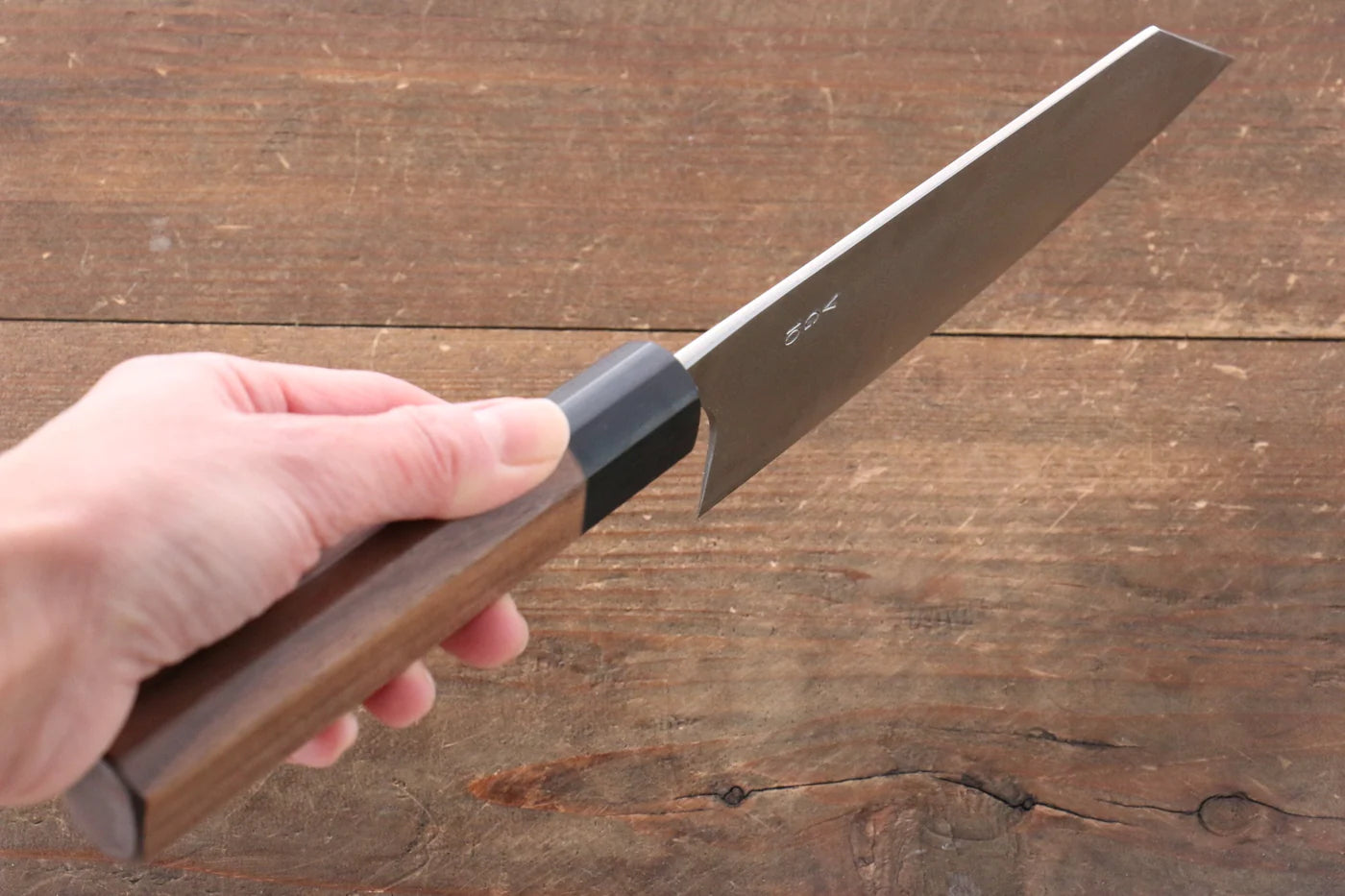 Nao Yamamoto VG10 ดามัสกัสดำ มีดสำหรับการใช้งานได้ทั่วไป Bunka มีดทำครัวญี่ปุ่น 165mm ด้ามไม้วอลนัท