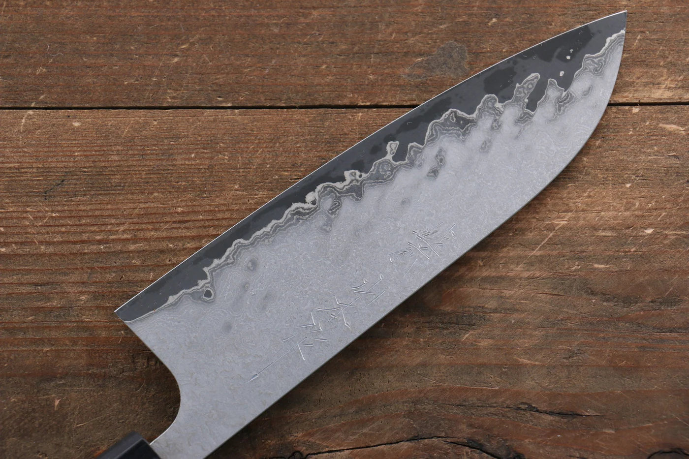 Nao Yamamoto VG10 ดามัสกัสดำ มีด Santoku มีดทำครัวญี่ปุ่น 165mm ด้ามไม้วอลนัท