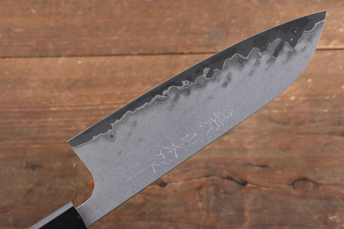 Nao Yamamoto VG10 ดามัสกัสดำ มีด Santoku มีดทำครัวญี่ปุ่น 165mm ด้ามไม้วอลนัท
