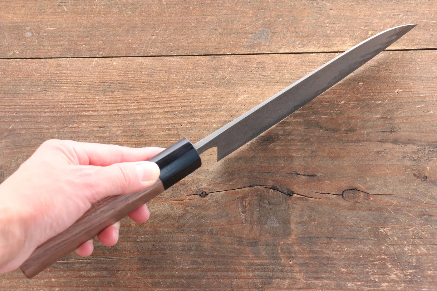 Nao Yamamoto VG10 ดามัสกัสดำ มีด Santoku มีดทำครัวญี่ปุ่น 165mm ด้ามไม้วอลนัท