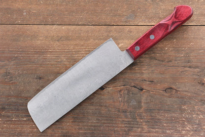 Nao Yamamoto SPG2 ดามัสกัส ขัด มีดหั่นผัก Nakiri มีดทำครัวญี่ปุ่น 165mm ด้ามไม้ Pakka wood สีแดง