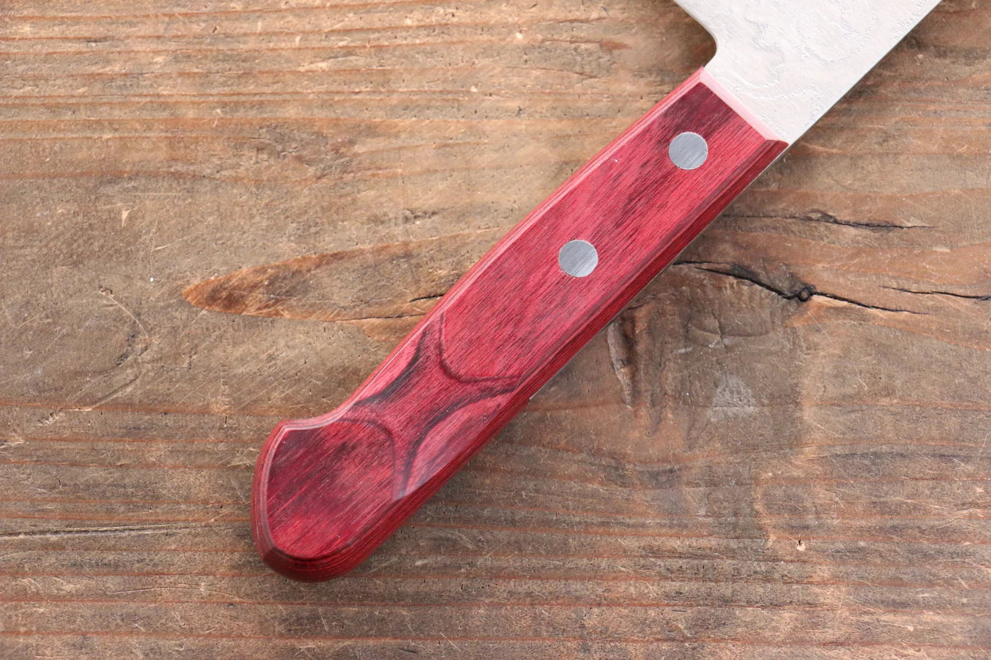 Nao Yamamoto SPG2 ดามัสกัส ขัด มีดหั่นผัก Nakiri มีดทำครัวญี่ปุ่น 165mm ด้ามไม้ Pakka wood สีแดง