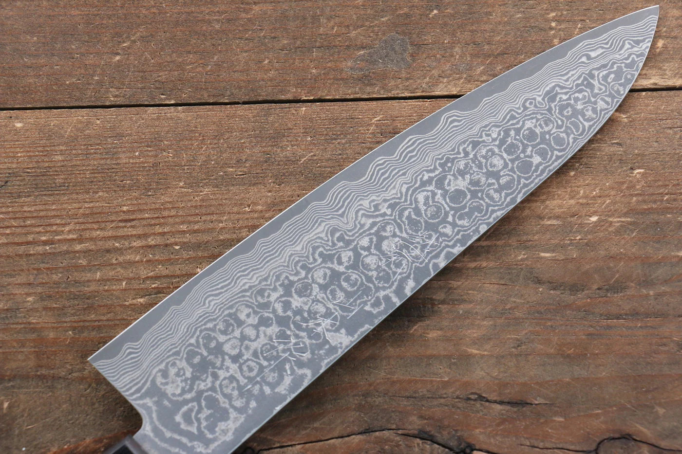 Nao Yamamoto SPG2 ดามัสกัส ขัด มีดกิวโตะ Gyuto มีดทำครัวญี่ปุ่น 180mm ด้ามไม้ Pakka wood สีดำ