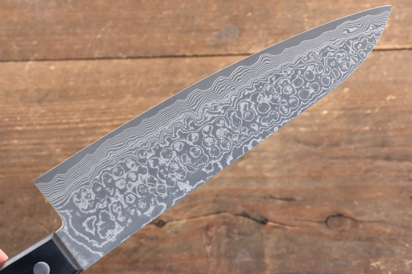 Nao Yamamoto SPG2 ดามัสกัส ขัด มีดกิวโตะ Gyuto มีดทำครัวญี่ปุ่น 180mm ด้ามไม้ Pakka wood สีดำ