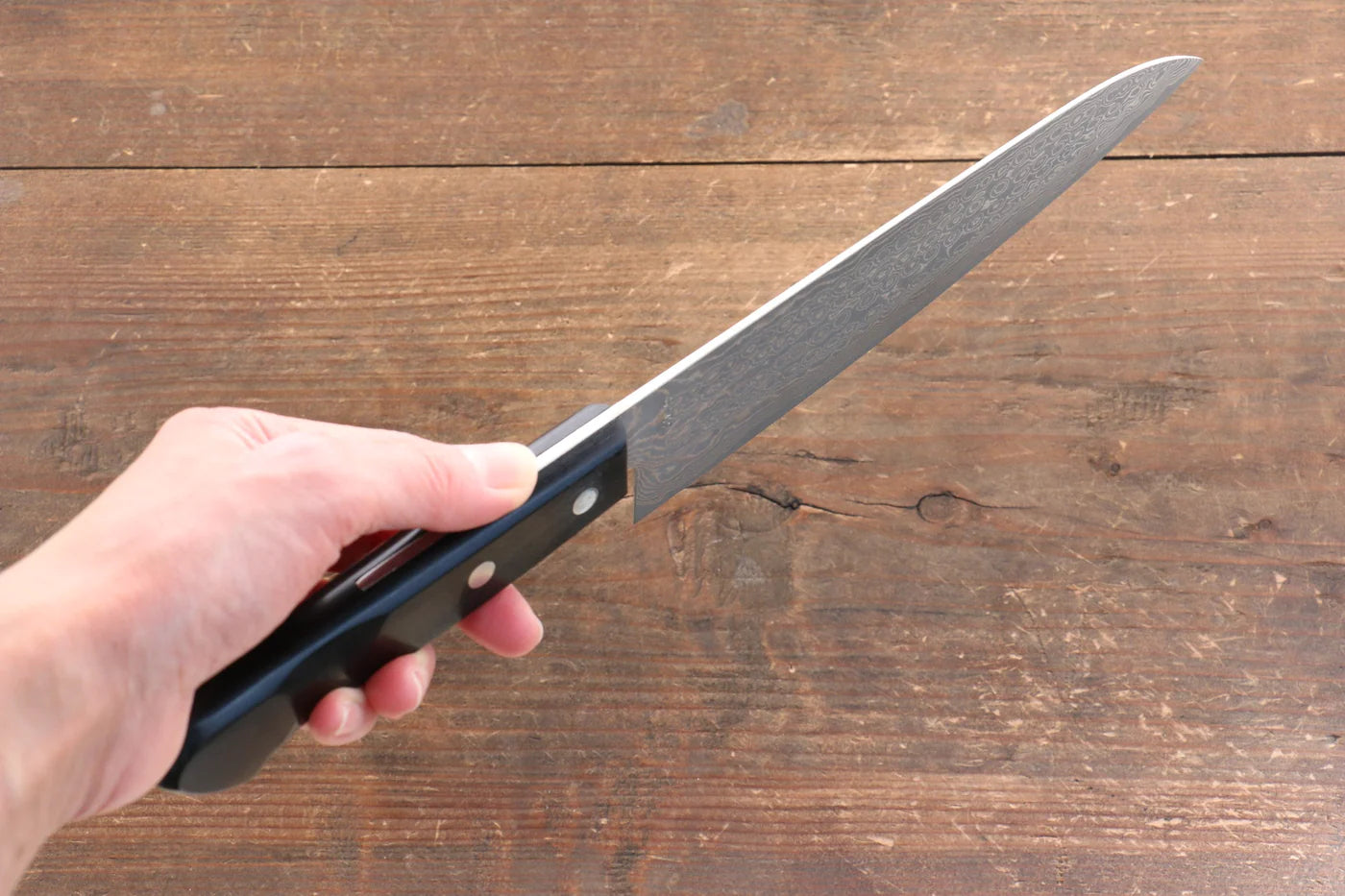 Nao Yamamoto SPG2 ดามัสกัส ขัด มีดกิวโตะ Gyuto มีดทำครัวญี่ปุ่น 180mm ด้ามไม้ Pakka wood สีดำ