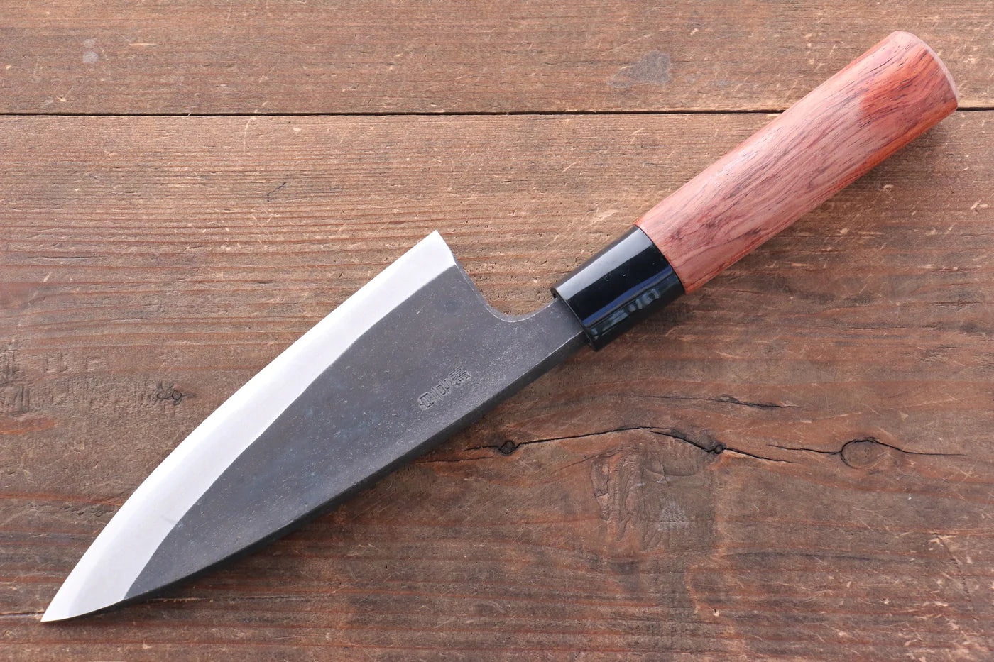 Nao Yamamoto White Steel (เหล็กกล้าขาว) No.1 Kurouchi มีด Deba มีดทำครัวญี่ปุ่น 150mm ด้ามไม้ Bubinga