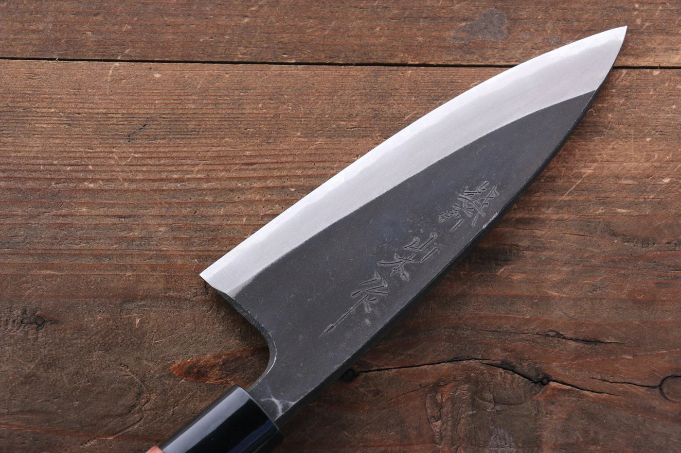 Nao Yamamoto White Steel (เหล็กกล้าขาว) No.1 Kurouchi มีด Deba มีดทำครัวญี่ปุ่น 150mm ด้ามไม้ Bubinga