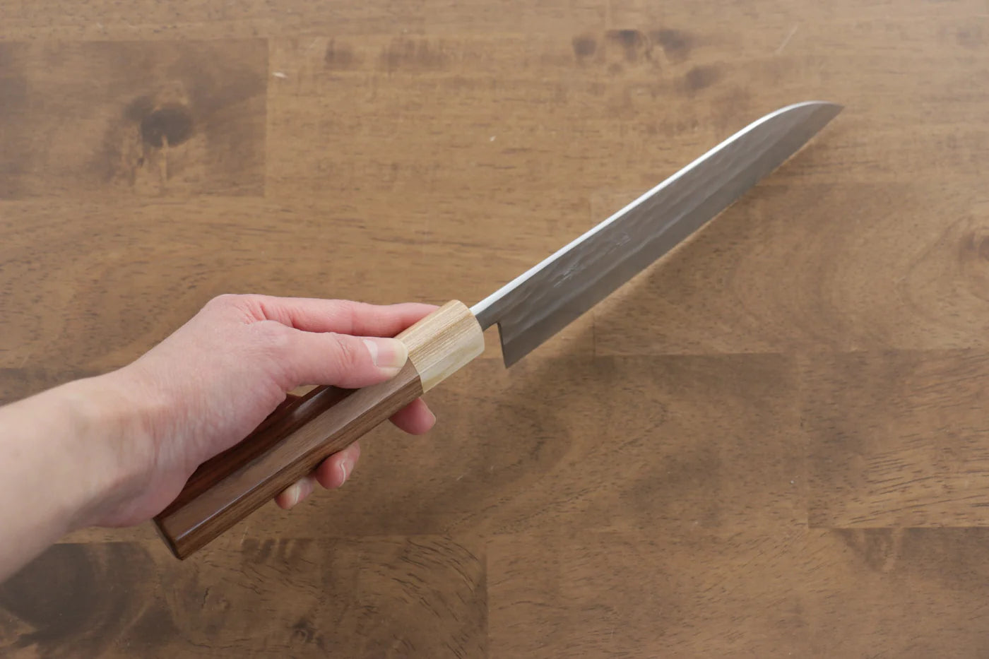 Kunihira VG1 ลายค้อนตี มีด Santoku มีดทำครัวญี่ปุ่น 170mm ด้ามสีม่วง