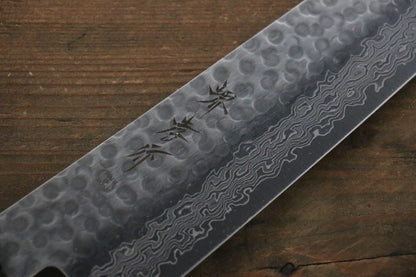 Sakai Takayuki AUS10 ดามัสกัส 45 ชั้น ลายค้อนตี มีดกิวโตะ Gyuto มีดทำครัวญี่ปุ่น 240mm ด้ามเคลือบสีน้ำเงิน มีฝัก (ปลอก) มีด