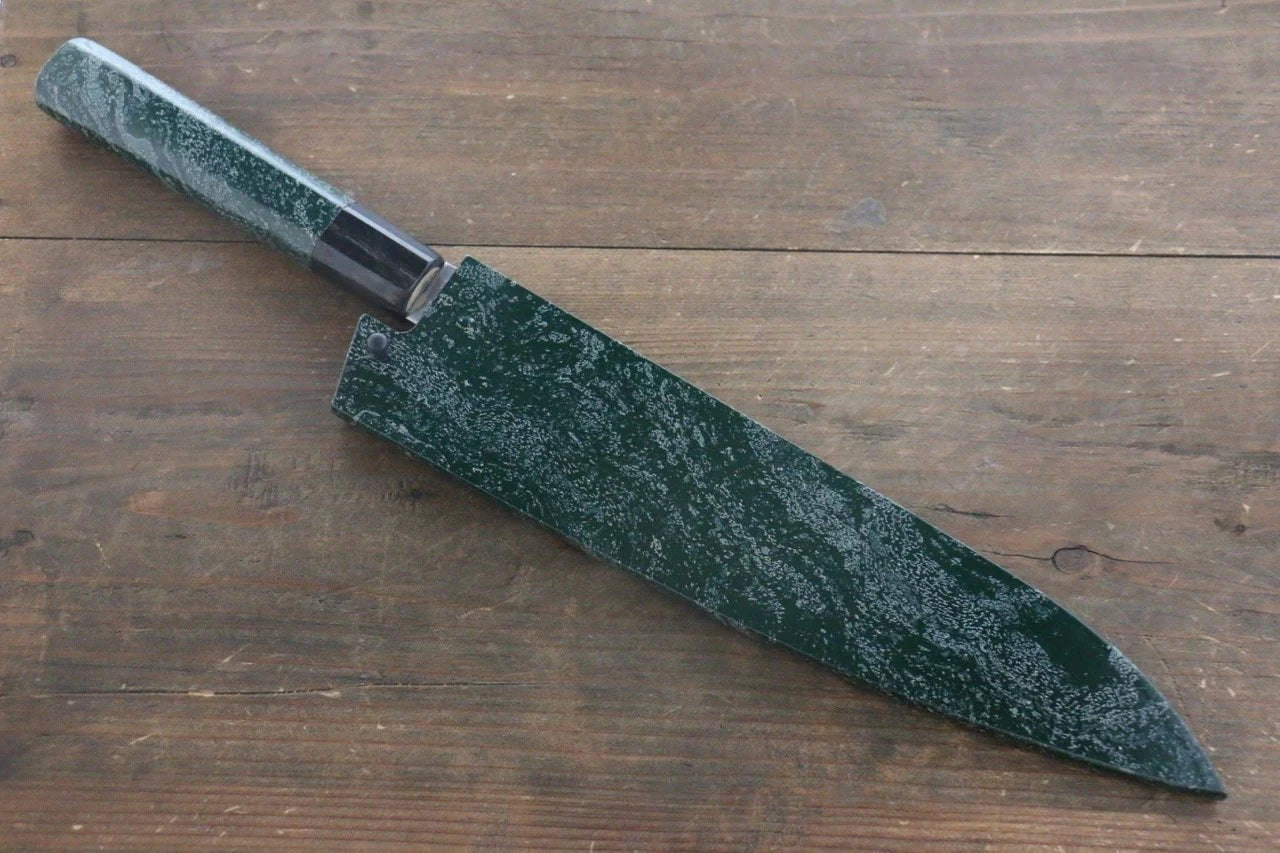 Sakai Takayuki AUS10 ดามัสกัส 45 ชั้น ลายค้อนตี มีดกิวโตะ Gyuto มีดทำครัวญี่ปุ่น 240mm ด้ามเคลือบสีเขียว มีฝัก (ปลอก) มีด