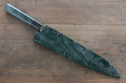 Sakai Takayuki AUS10 ดามัสกัส 45 ชั้น ลายค้อนตี มีดกิวโตะ Gyuto มีดทำครัวญี่ปุ่น 240mm ด้ามเคลือบสีเขียว มีฝัก (ปลอก) มีด