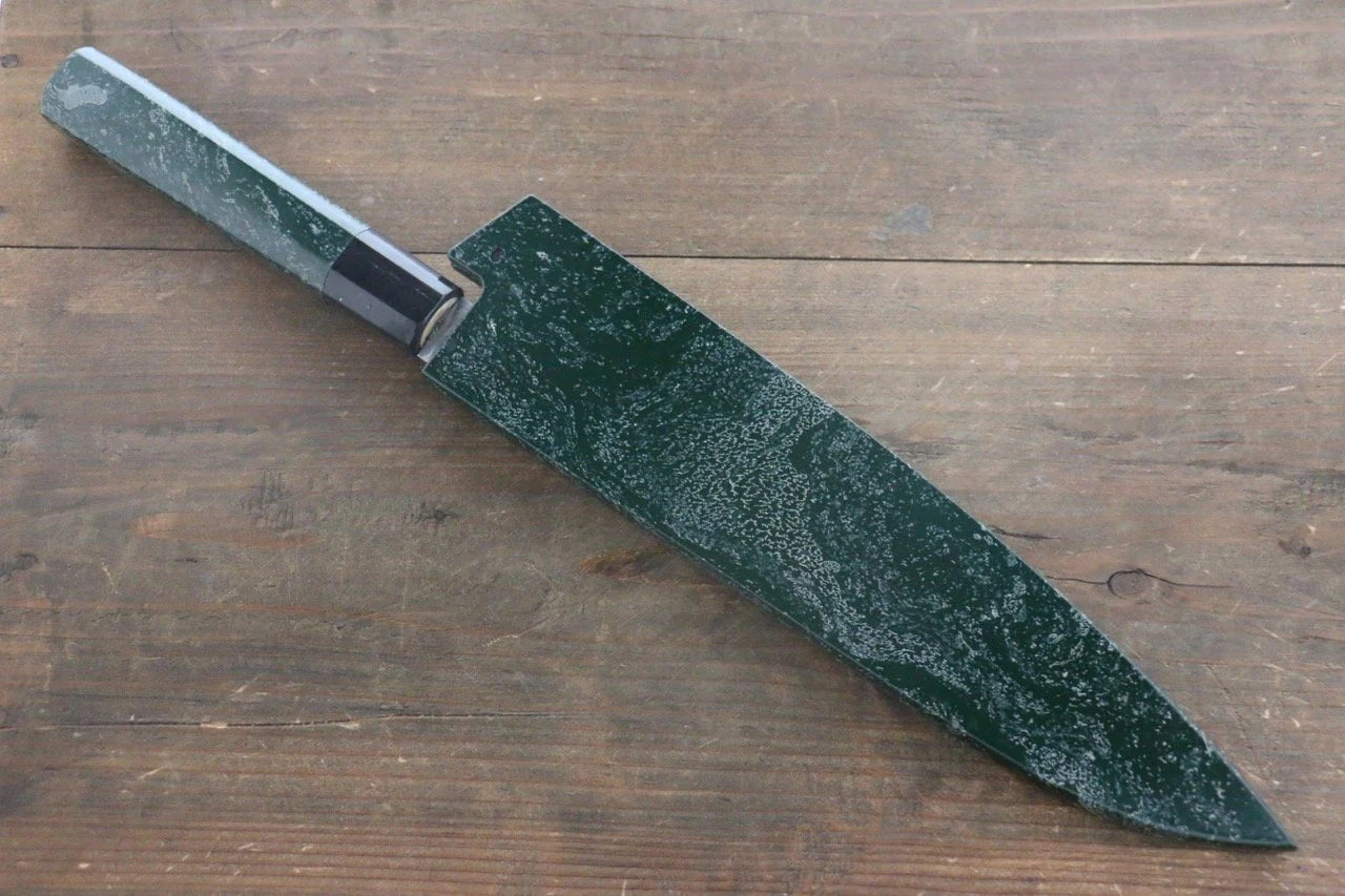 Sakai Takayuki AUS10 ดามัสกัส 45 ชั้น ลายค้อนตี มีดกิวโตะ Gyuto มีดทำครัวญี่ปุ่น 240mm ด้ามเคลือบสีเขียว มีฝัก (ปลอก) มีด