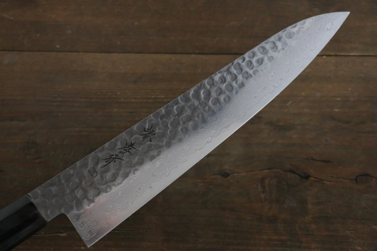 Sakai Takayuki AUS10 ดามัสกัส 45 ชั้น ลายค้อนตี มีดกิวโตะ Gyuto มีดทำครัวญี่ปุ่น 240mm ด้ามเคลือบสีเขียว มีฝัก (ปลอก) มีด