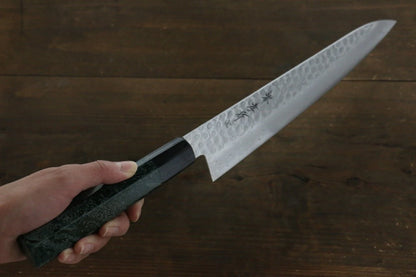 Sakai Takayuki AUS10 ดามัสกัส 45 ชั้น ลายค้อนตี มีดกิวโตะ Gyuto มีดทำครัวญี่ปุ่น 240mm ด้ามเคลือบสีเขียว มีฝัก (ปลอก) มีด