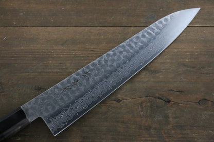 Sakai Takayuki AUS10 ดามัสกัส 45 ชั้น ลายค้อนตี มีดกิวโตะ Gyuto มีดทำครัวญี่ปุ่น 240mm ด้ามเคลือบสีทอง มีฝัก (ปลอก) มีด