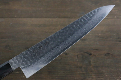 Sakai Takayuki AUS10 ดามัสกัส 45 ชั้น ลายค้อนตี มีดกิวโตะ Gyuto มีดทำครัวญี่ปุ่น 240mm ด้ามเคลือบสีทอง มีฝัก (ปลอก) มีด