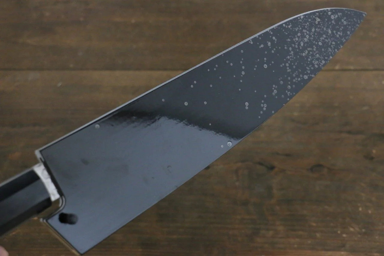Sakai Takayuki AUS10 ดามัสกัส 45 ชั้น ลายค้อนตี มีดกิวโตะ Gyuto มีดทำครัวญี่ปุ่น 240mm ด้ามเคลือบลายจุดสีเงิน มีฝัก (ปลอก) มีด