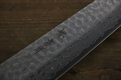 Sakai Takayuki AUS10 ดามัสกัส 45 ชั้น ลายค้อนตี มีดกิวโตะ Gyuto มีดทำครัวญี่ปุ่น 240mm ด้ามเคลือบลายจุดสีเงิน มีฝัก (ปลอก) มีด